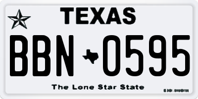 TX license plate BBN0595