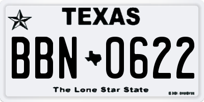 TX license plate BBN0622