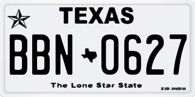 TX license plate BBN0627