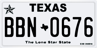 TX license plate BBN0676