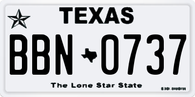 TX license plate BBN0737