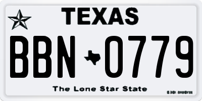 TX license plate BBN0779