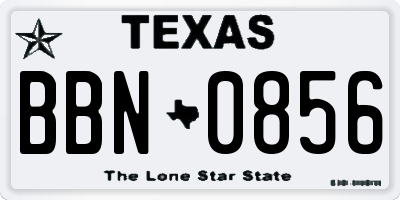 TX license plate BBN0856