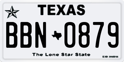 TX license plate BBN0879