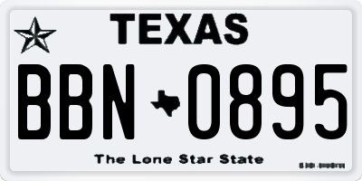 TX license plate BBN0895