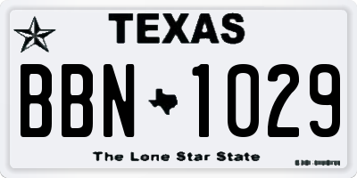 TX license plate BBN1029