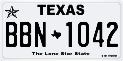 TX license plate BBN1042