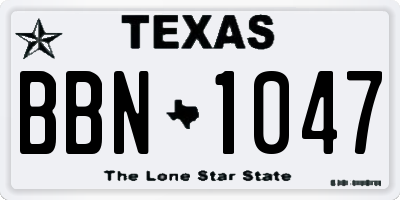 TX license plate BBN1047