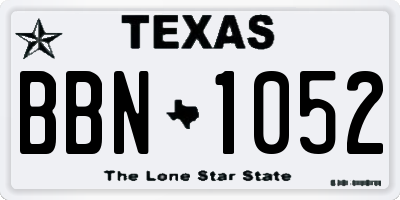 TX license plate BBN1052