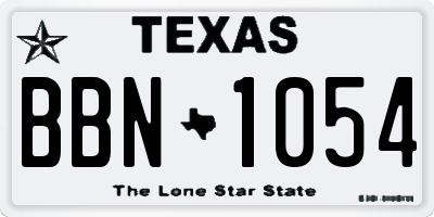TX license plate BBN1054
