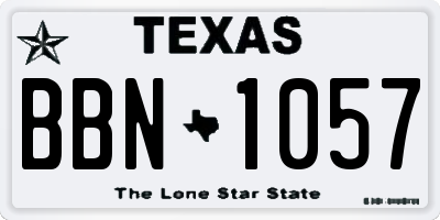 TX license plate BBN1057
