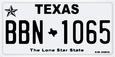 TX license plate BBN1065