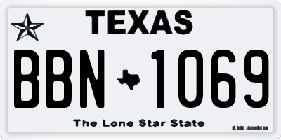 TX license plate BBN1069