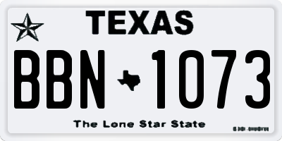 TX license plate BBN1073