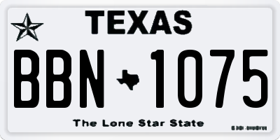 TX license plate BBN1075