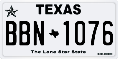 TX license plate BBN1076