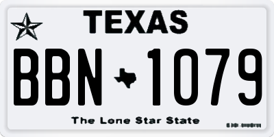 TX license plate BBN1079
