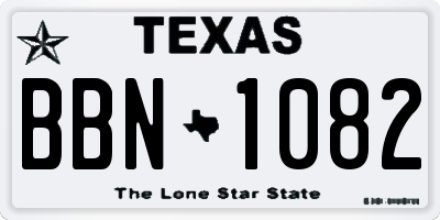 TX license plate BBN1082