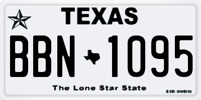 TX license plate BBN1095