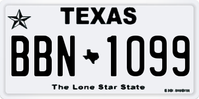 TX license plate BBN1099