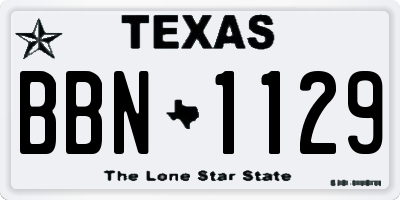 TX license plate BBN1129