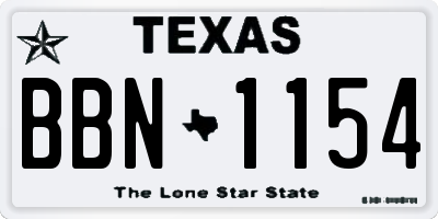 TX license plate BBN1154