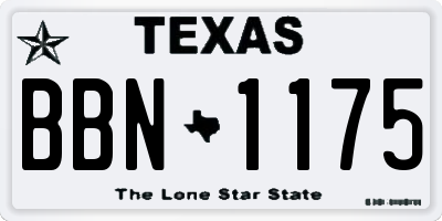 TX license plate BBN1175