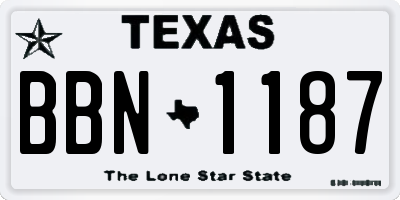 TX license plate BBN1187