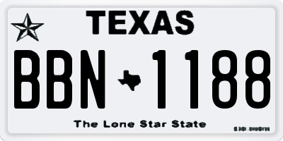 TX license plate BBN1188