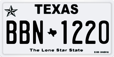 TX license plate BBN1220