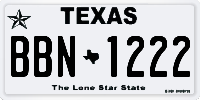 TX license plate BBN1222