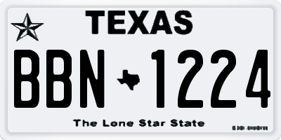 TX license plate BBN1224
