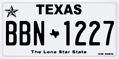 TX license plate BBN1227