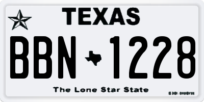 TX license plate BBN1228