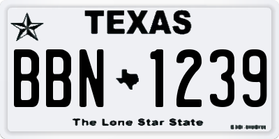 TX license plate BBN1239