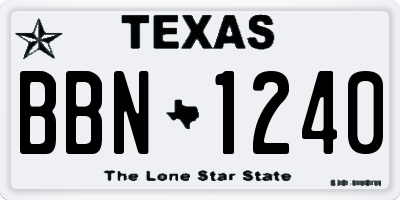 TX license plate BBN1240