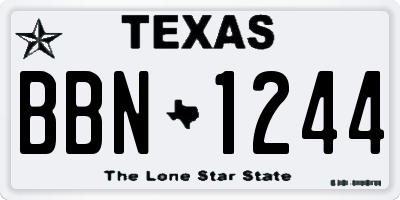 TX license plate BBN1244