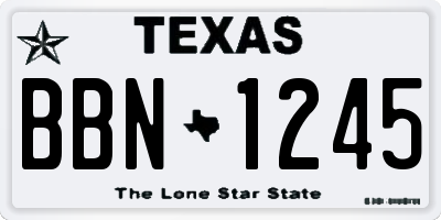 TX license plate BBN1245