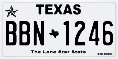 TX license plate BBN1246