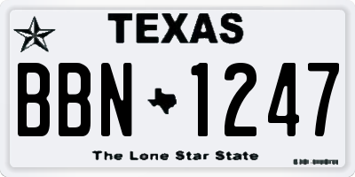 TX license plate BBN1247