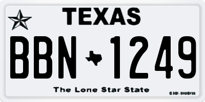 TX license plate BBN1249