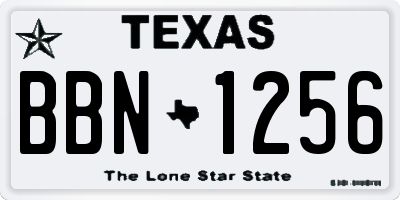 TX license plate BBN1256