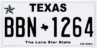 TX license plate BBN1264