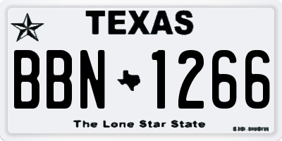 TX license plate BBN1266