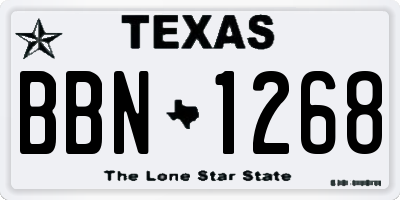 TX license plate BBN1268