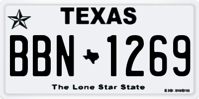 TX license plate BBN1269