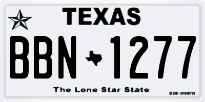 TX license plate BBN1277