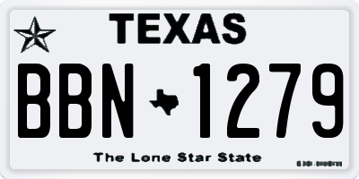 TX license plate BBN1279