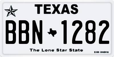 TX license plate BBN1282