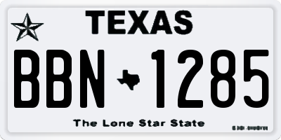 TX license plate BBN1285